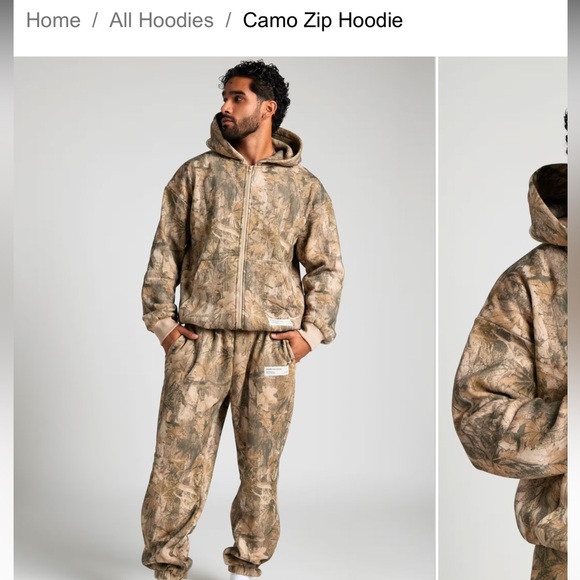 COMFRT Camouflage Sierra set zip up hoodie and pants - Picture 3 of 5